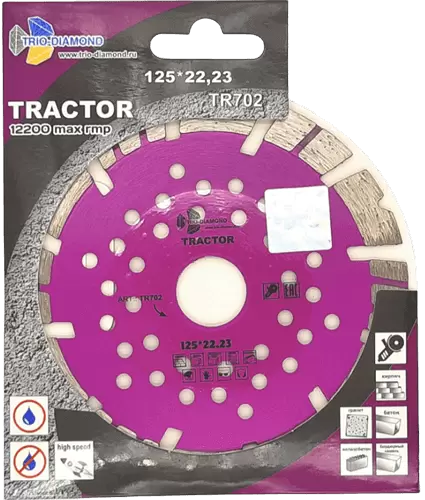 Диск алмазный отрезной Tractor 125*22.23*12*2.1мм Trio-Diamond TR702 - интернет-магазин «Стронг Инструмент» город Краснодар