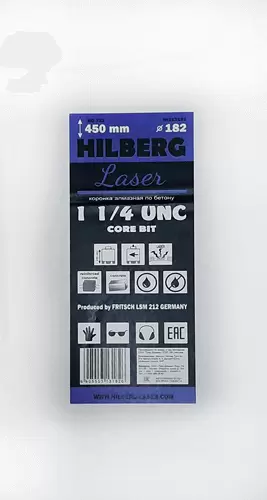 Алмазная буровая коронка 182*450 мм 1 1/4" UNC Hilberg Laser HD722 - интернет-магазин «Стронг Инструмент» город Краснодар