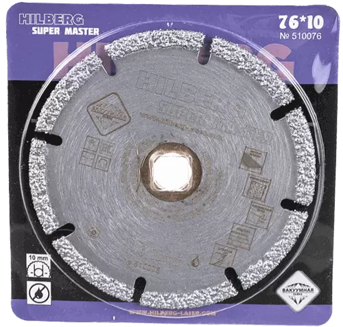 Алмазный отрезной диск 76*10*5*2.0мм универсальный Hilberg 510076 - интернет-магазин «Стронг Инструмент» город Краснодар