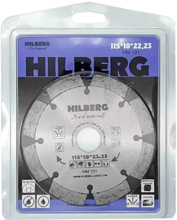 Алмазный диск по железобетону 115*22.23*10*2.0мм Hard Materials Laser Hilberg HM101 - интернет-магазин «Стронг Инструмент» город Краснодар