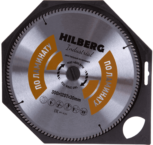 Пильный диск по ламинату 300*30*Т120 Industrial Hilberg HL300 - интернет-магазин «Стронг Инструмент» город Краснодар