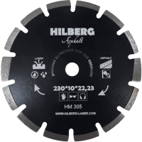 Алмазный диск по асфальту 230*22.23*10*2.3мм Asphalt Laser Hilberg HM305 - интернет-магазин «Стронг Инструмент» город Краснодар