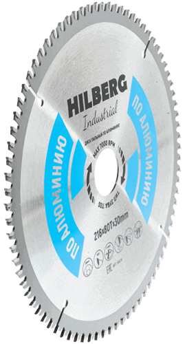 Пильный диск по алюминию 216*30*Т80 Industrial Hilberg HA216 - интернет-магазин «Стронг Инструмент» город Краснодар