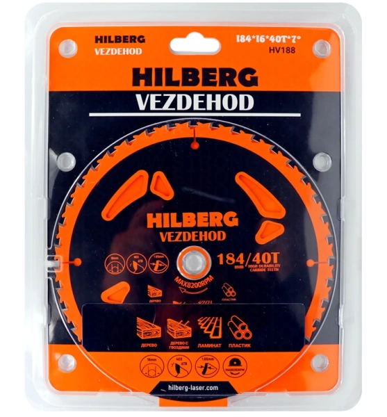 Универсальный пильный диск 184*16*40Т Vezdehod Hilberg HV188 - интернет-магазин «Стронг Инструмент» город Краснодар