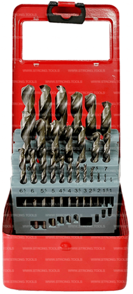 Набор сверл по металлу из 25 предметов 1.0-13.0мм Strong СТС-021000025 - интернет-магазин «Стронг Инструмент» город Краснодар