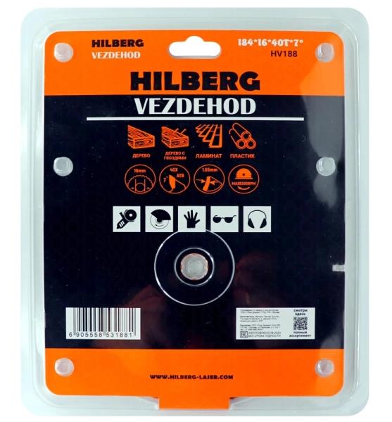 Универсальный пильный диск 184*16*40Т Vezdehod Hilberg HV188 - интернет-магазин «Стронг Инструмент» город Краснодар
